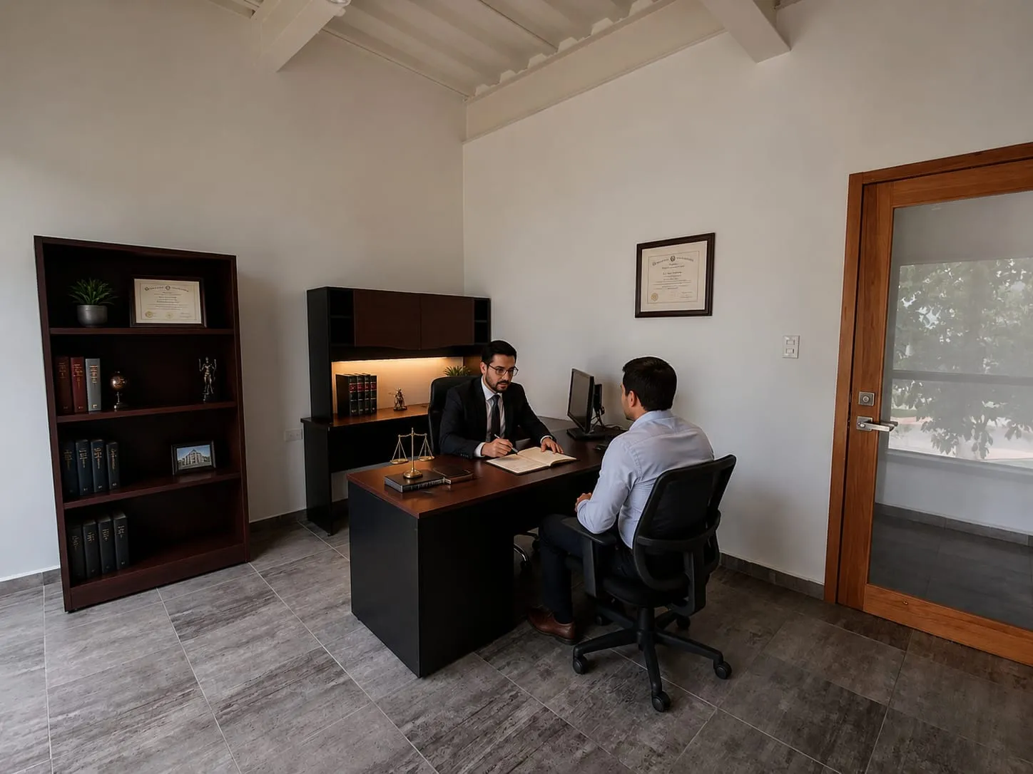 Professional meeting a client in a private office at TG | WORKLAB